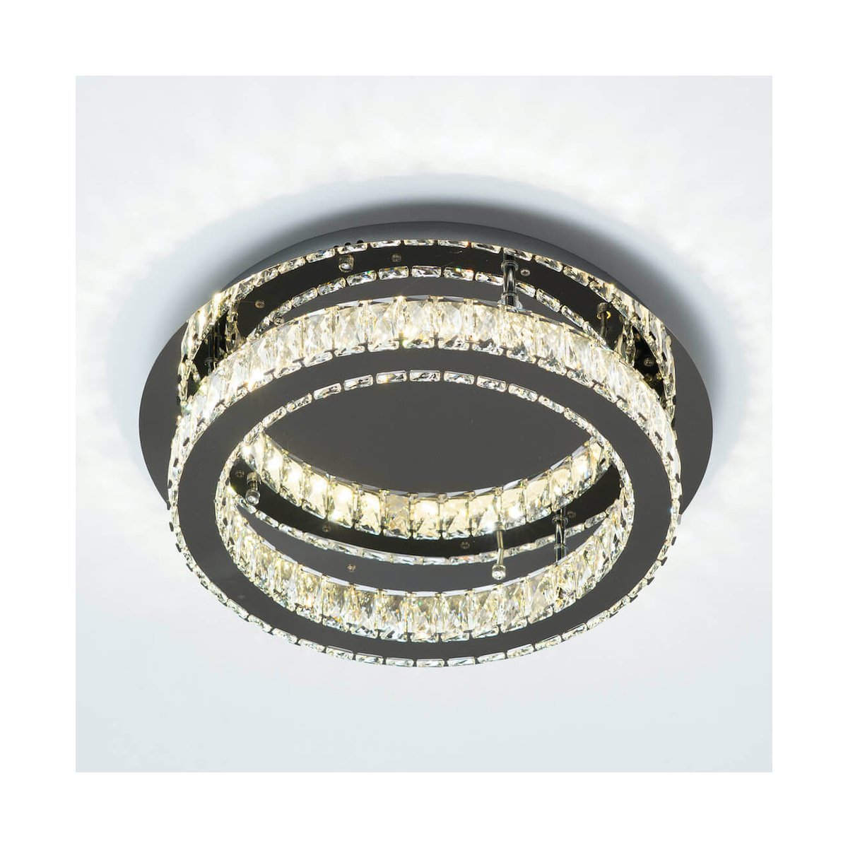 Plafonnier LED cercle miroir - DIEZ argenté / chromé, KOSILUM