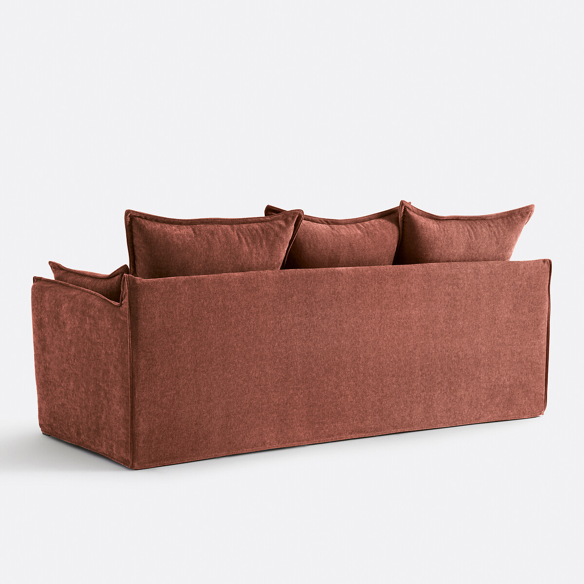 Bankhoes van gemêleerd polyester, Odna roze steenrood, LA REDOUTE INTERIEURS