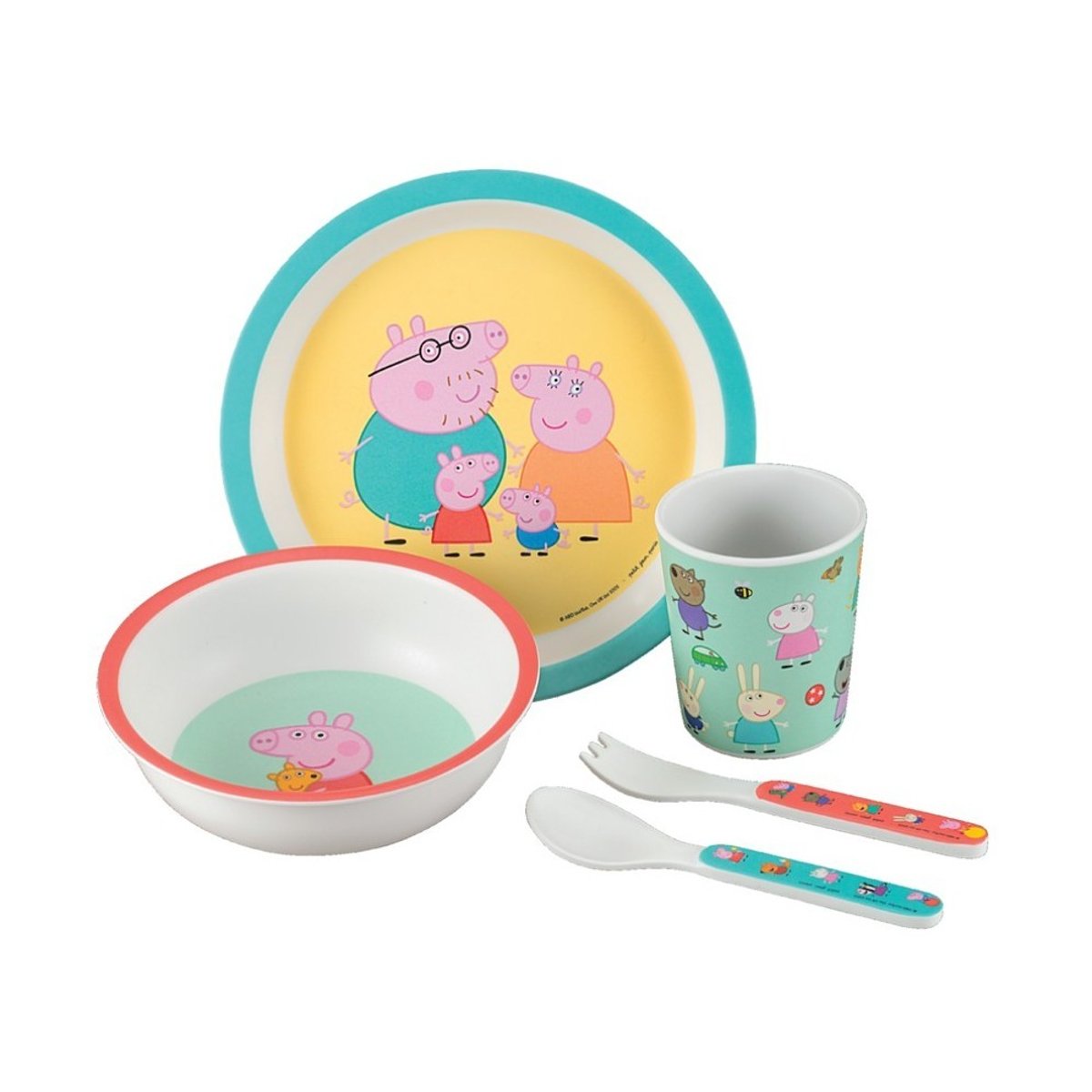 Coffret cadeau 5 pièces PEPPA PIG jaune, vert, bleu, orange., PETIT JOUR
