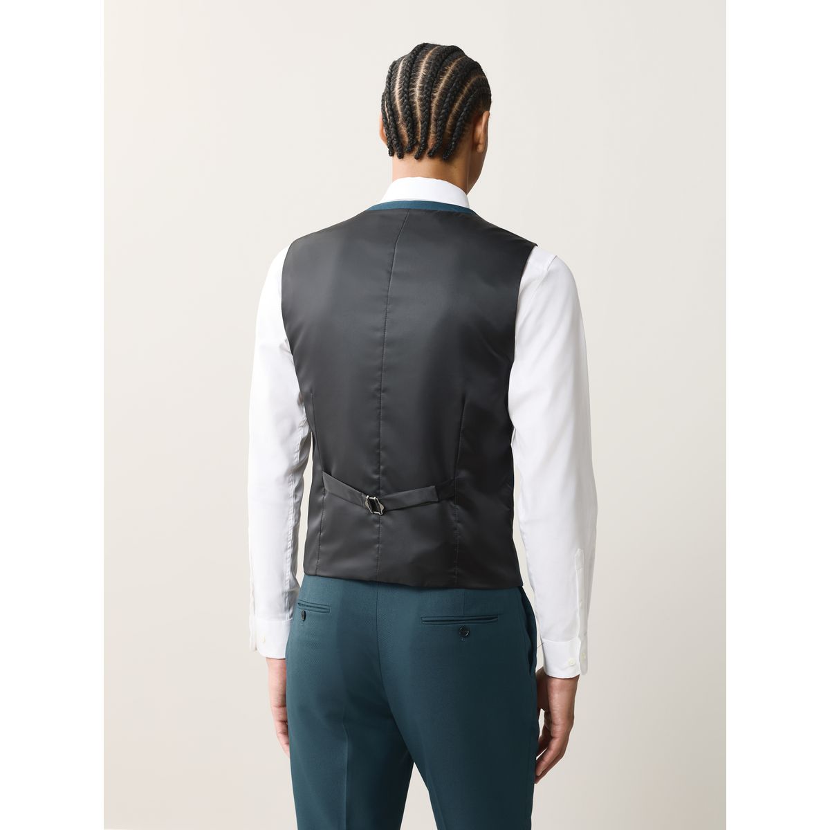Gilet de costume texturé bleu sarcelle, NEXT