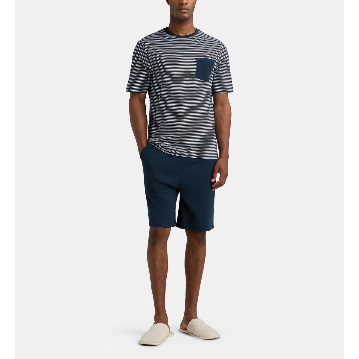 Pyjama court dagic en coton bio bleu marine, GALERIES LAFAYETTE