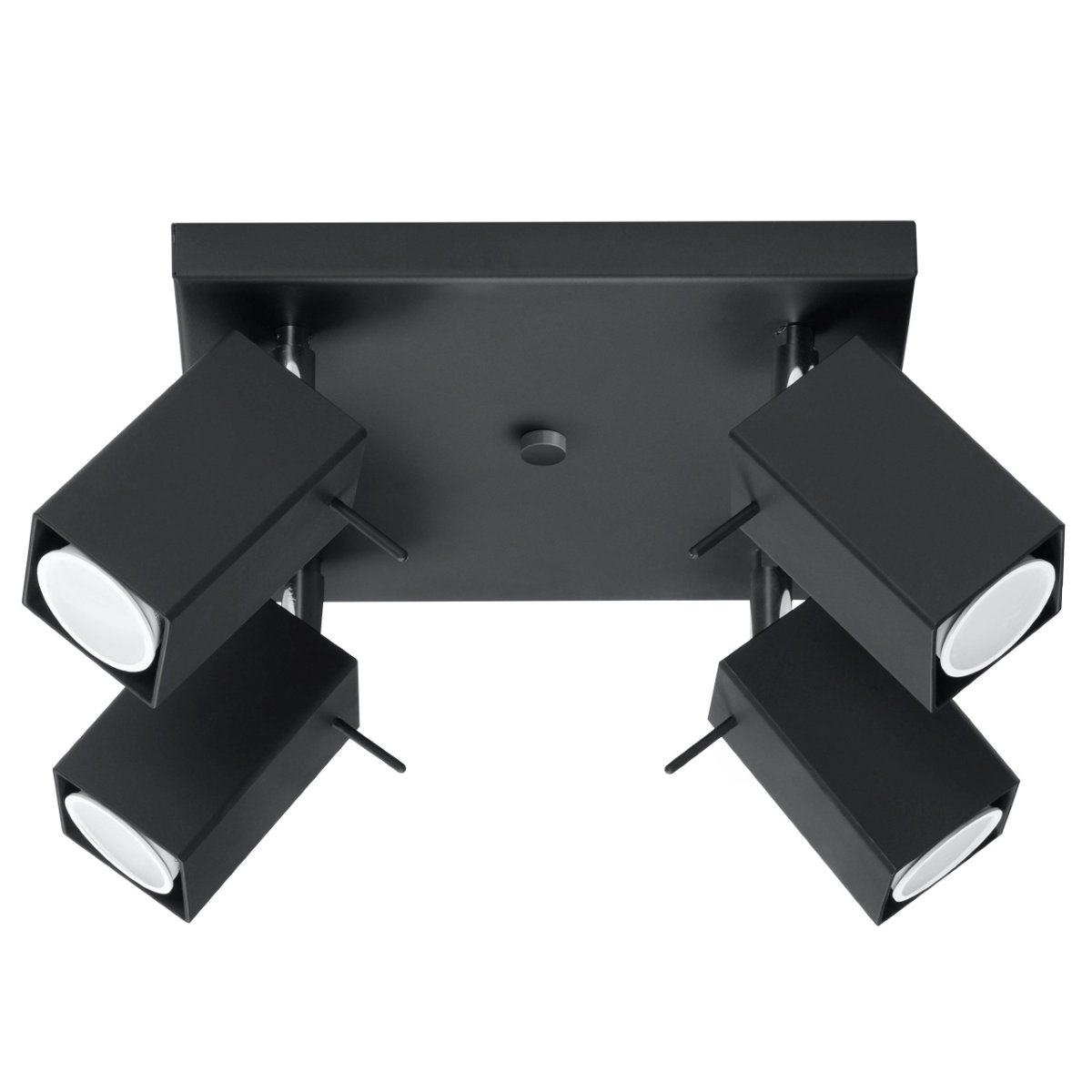 Plafonnier Acier Noir GU10 4 Merida noir, EDEN