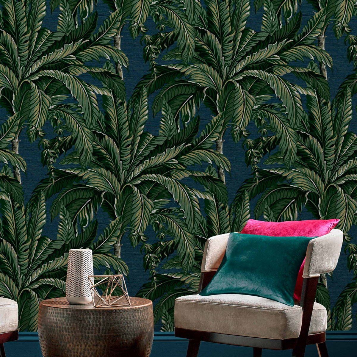 Papier peint Palmier Daintree bleu, GRAHAM ET BROWN