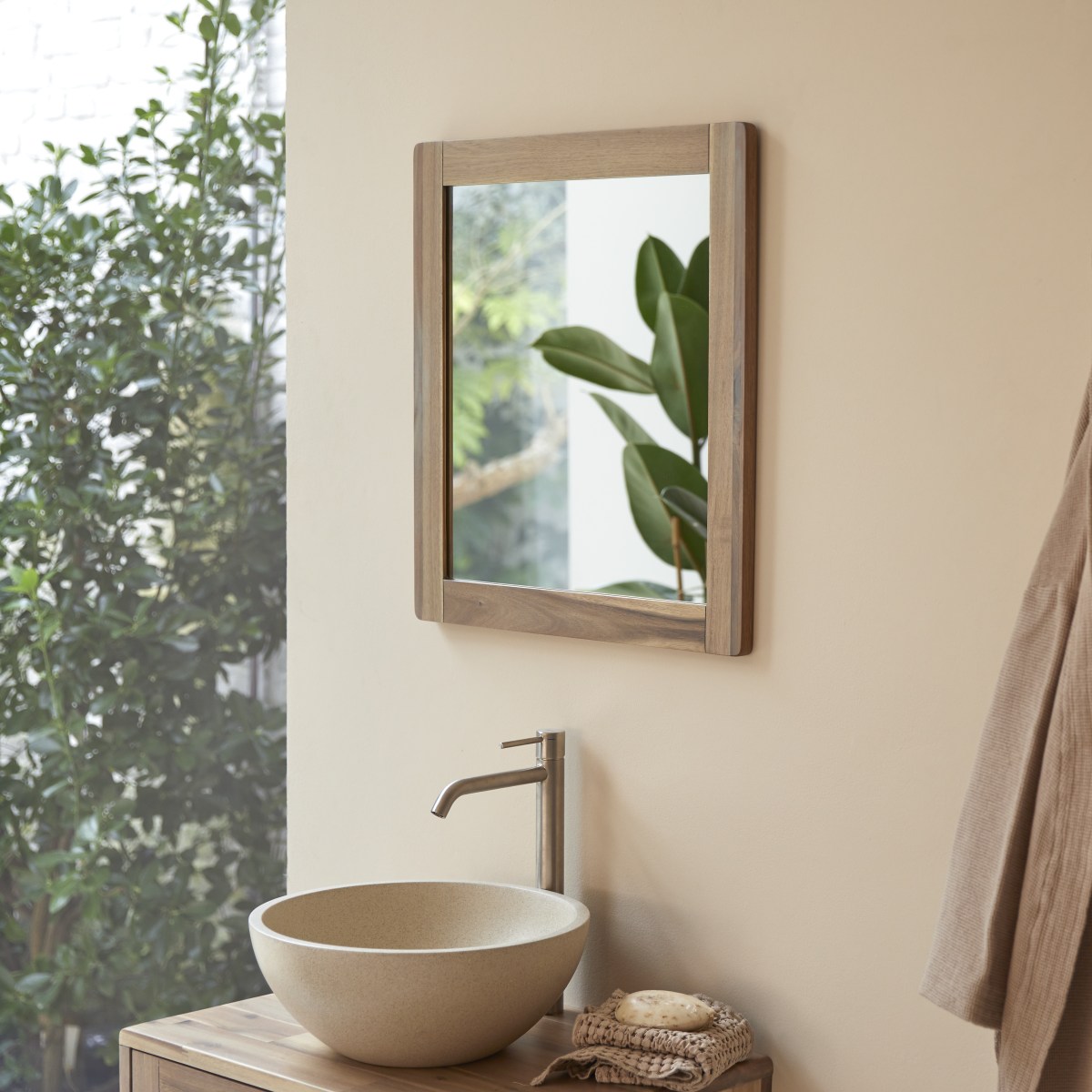 Miroir en Acacia massif, LILA naturel, TIKAMOON