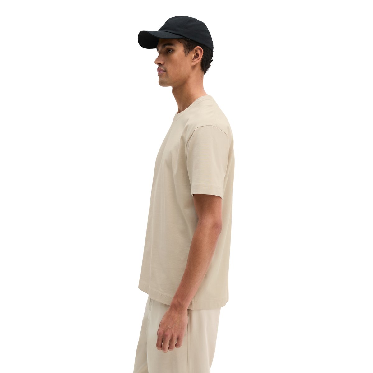T-shirt relaxed en jersey de coton bio épais beige, MARC O'POLO