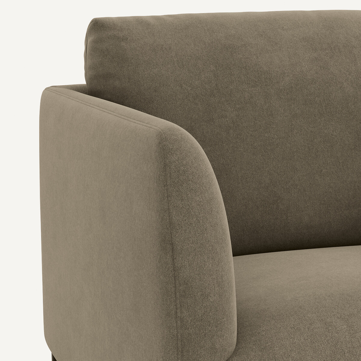 Poltrona, in velluto stonewashed, Oscar, design di Emmanuel Gallina grigio shiitake , AM.PM X EMMANUEL GALLINA