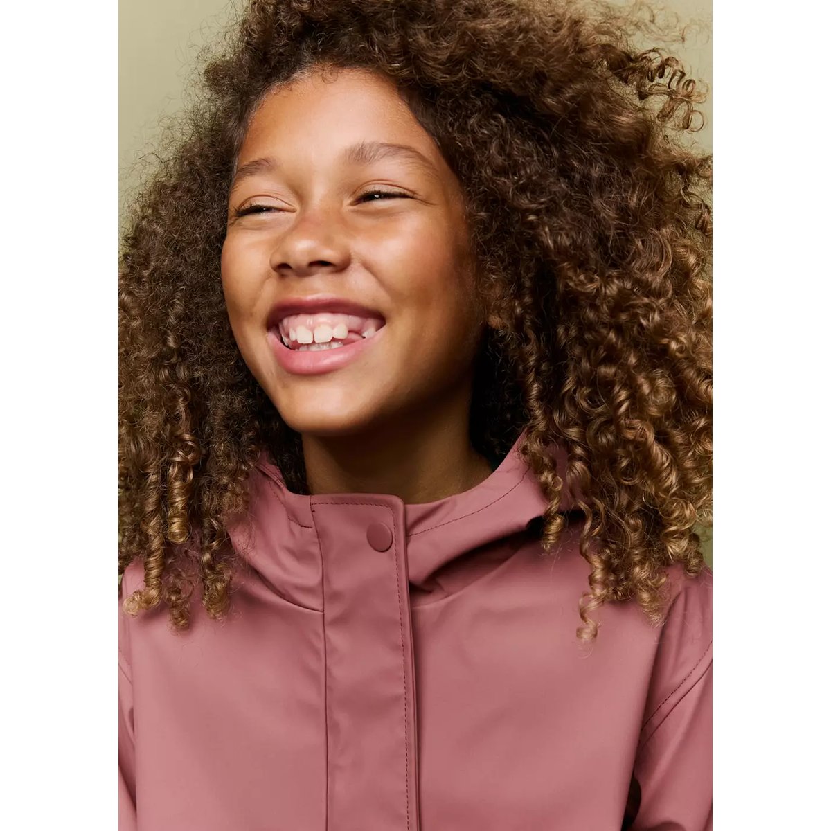 Veste enduite avec capuche rose, MANGO KIDS