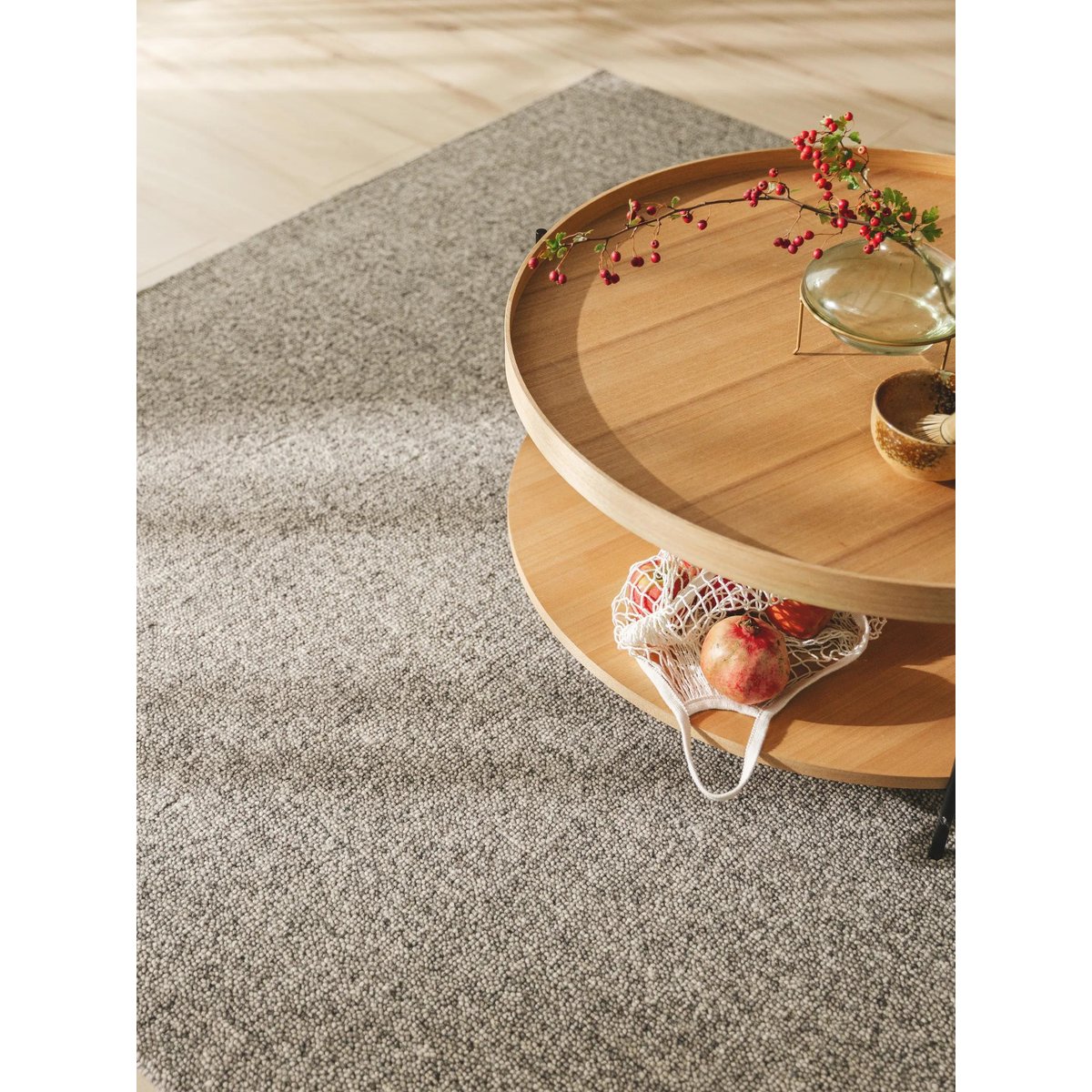 Tapis de laine tissé main IMKE gris, BENUTA