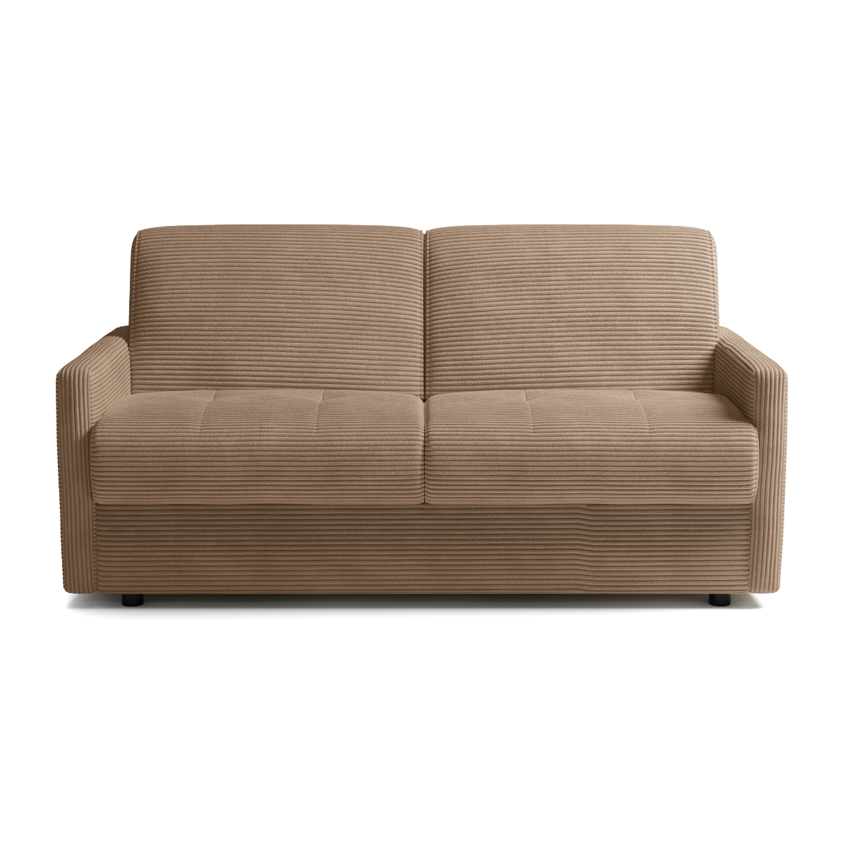 Canapé convertible 3 places en velours côtelé L175cm - Matelas 14cm - COSENZA marron, CALICOSY