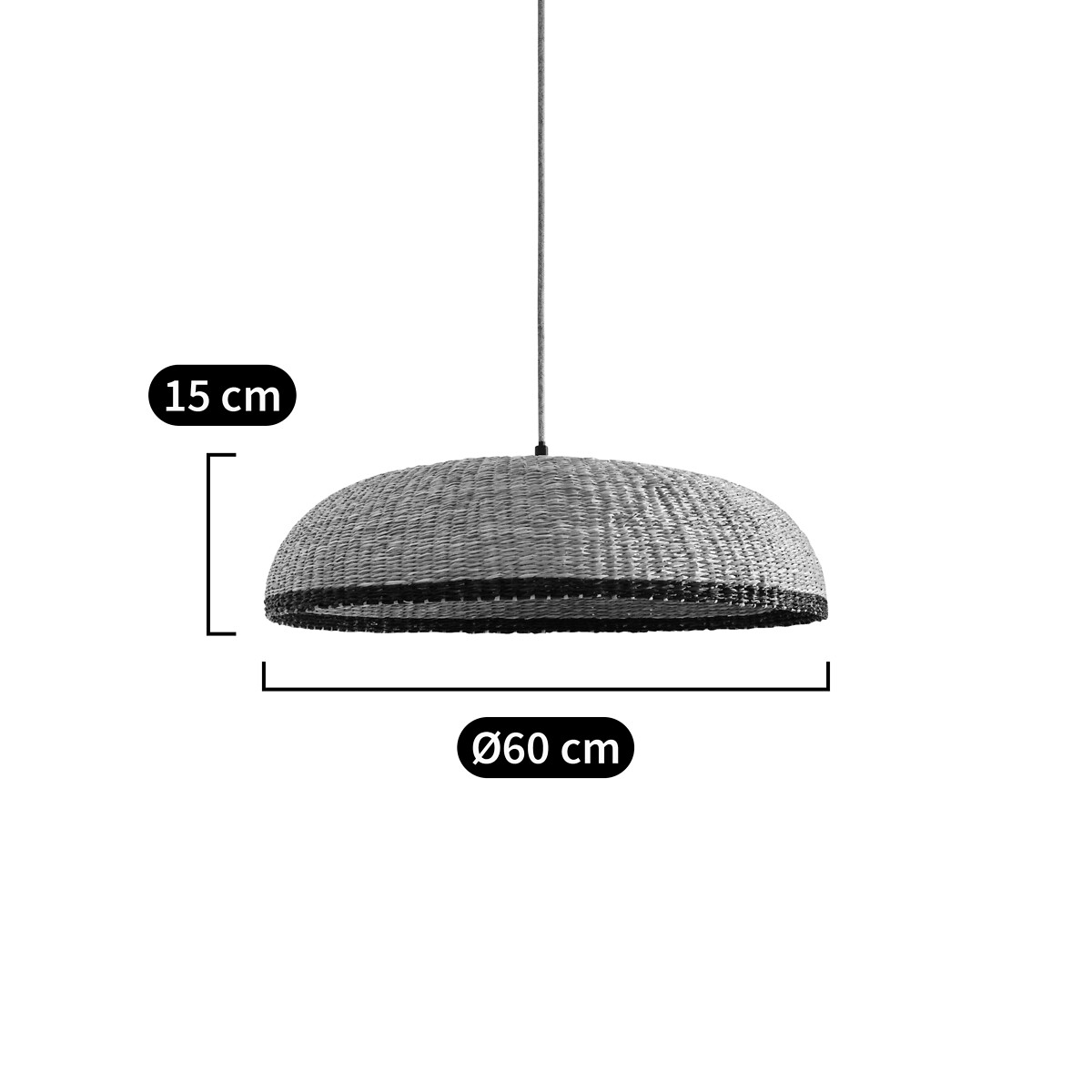 Lampadario vimini Ø60 cm, Jutlo naturale  , LA REDOUTE INTERIEURS