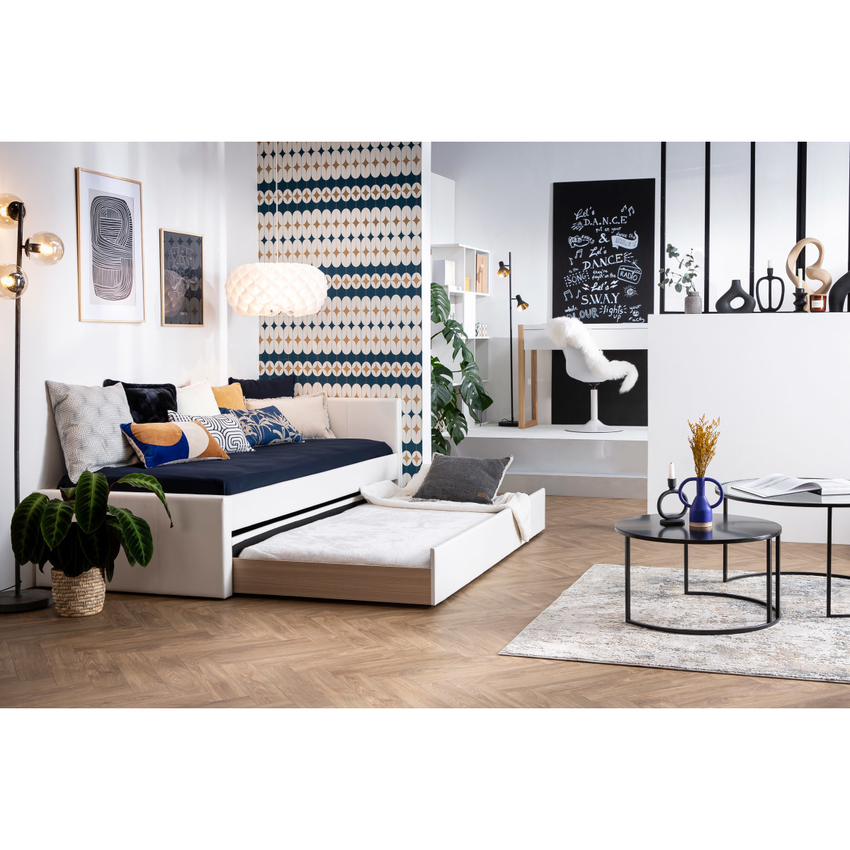 Lit gigogne 90x190 cm MACCO gris, MILIBOO