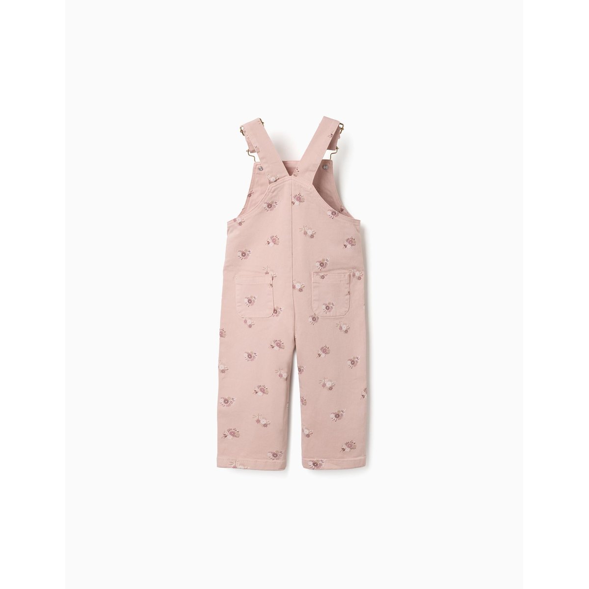 Salopette en sergé avec motif floral rose clair, ZIPPY