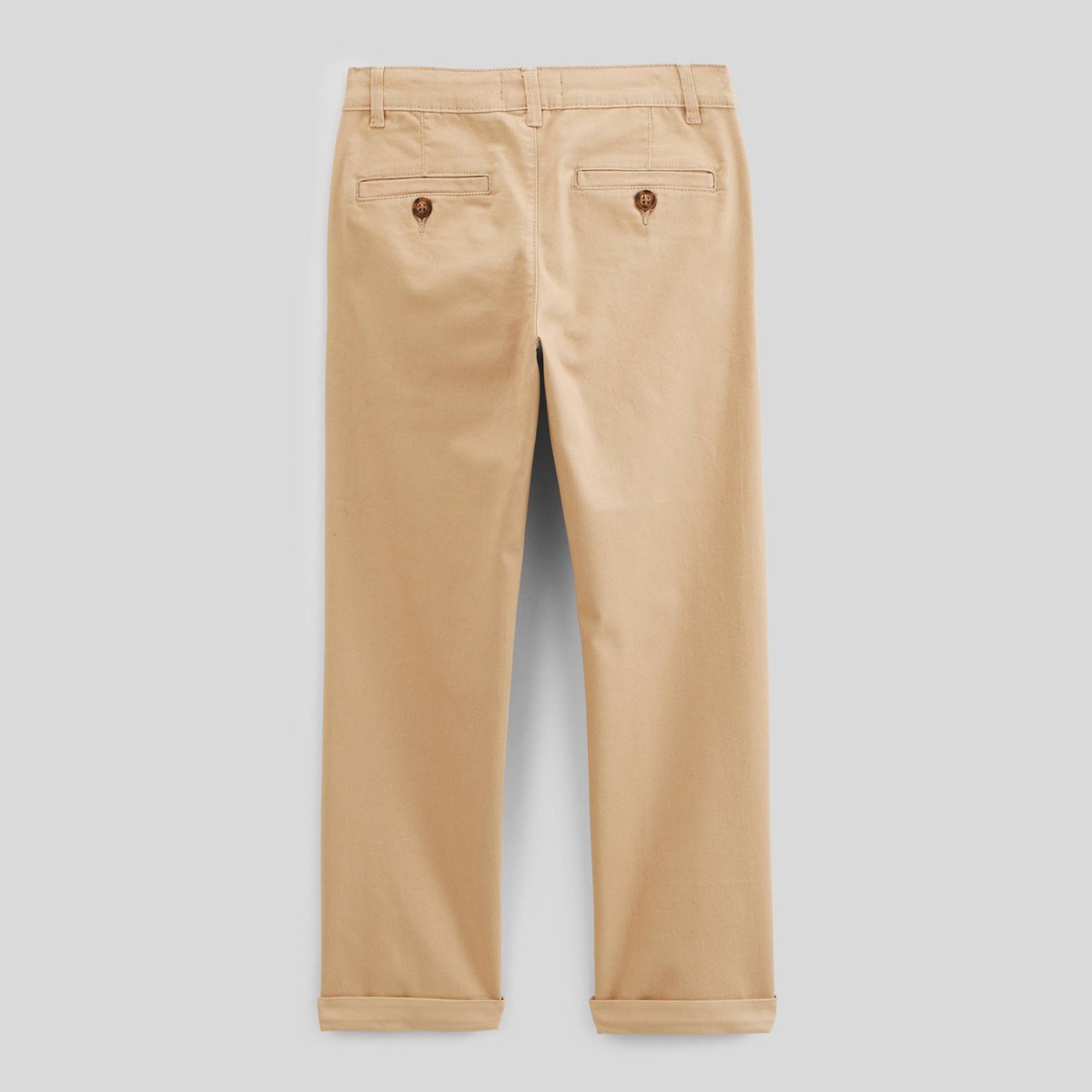 Pantalon chino uni en coton poussiere, MONOPRIX
