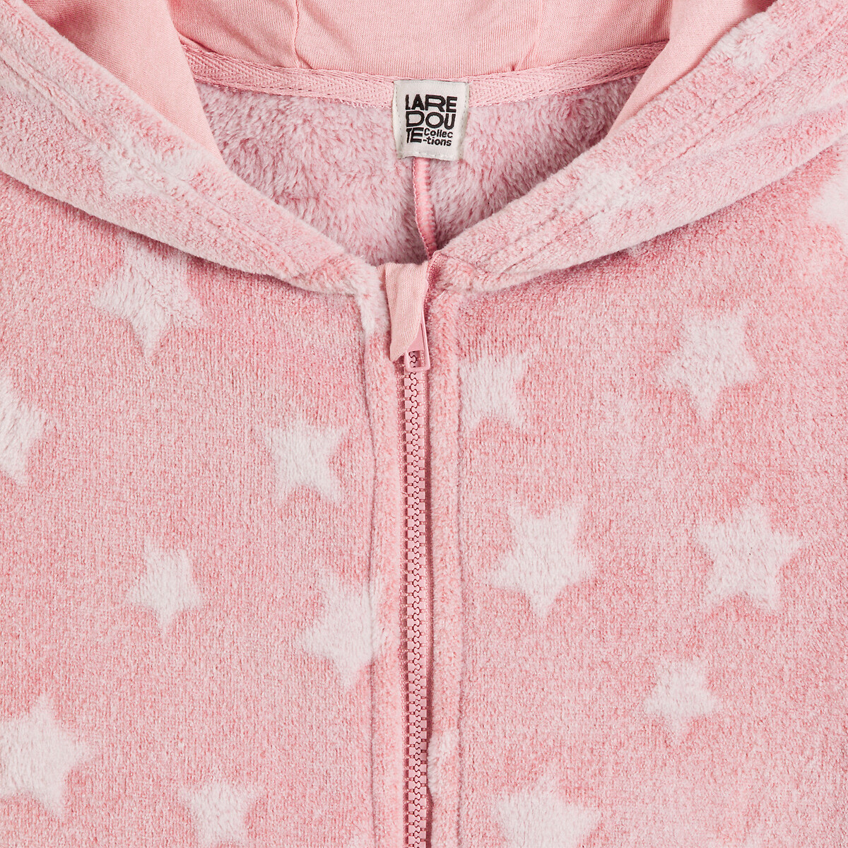 Star Print Hooded Onesie dark pink, LA REDOUTE COLLECTIONS