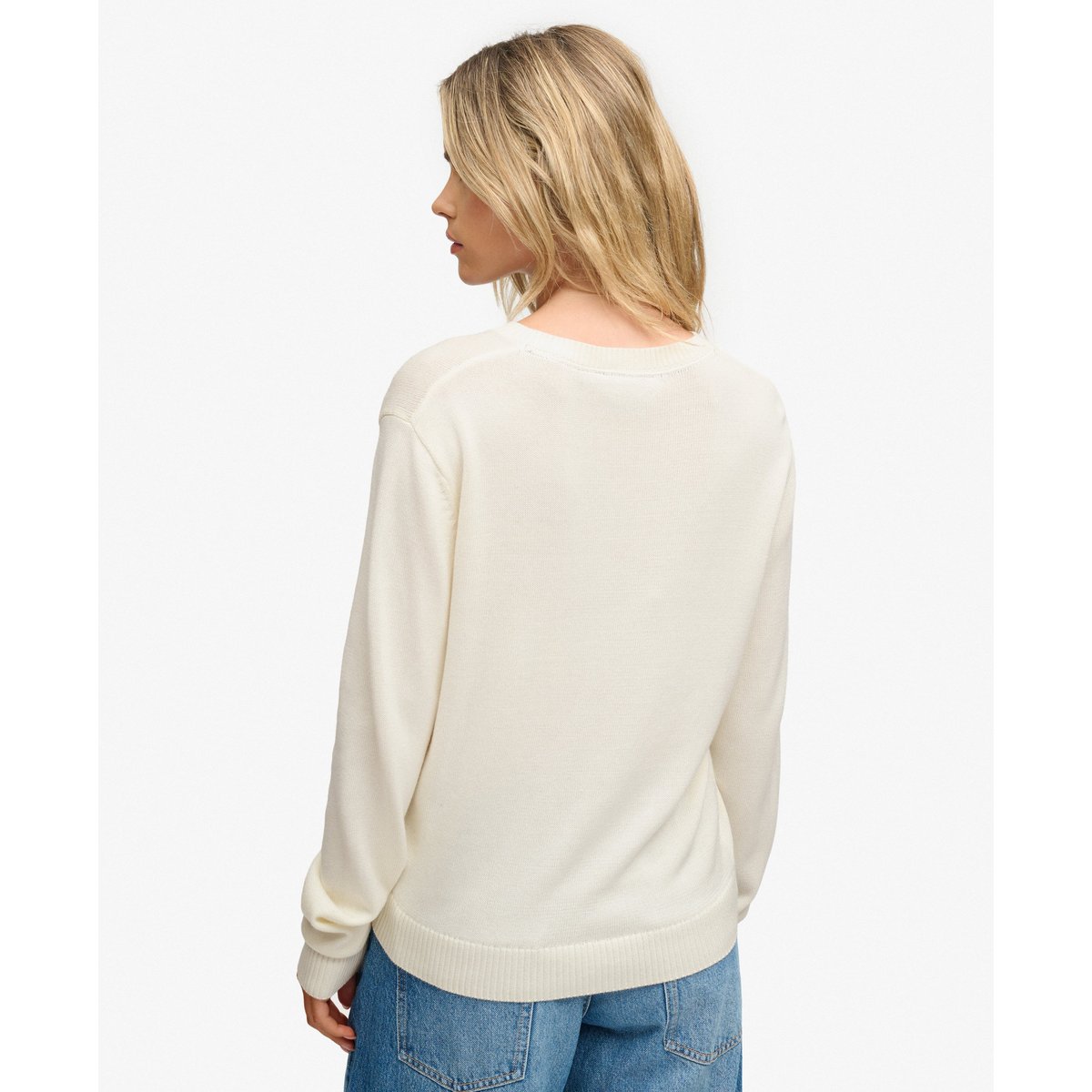 Cardigan Athletic Essentials Coupe Décontractée blanc cassé, SUPERDRY