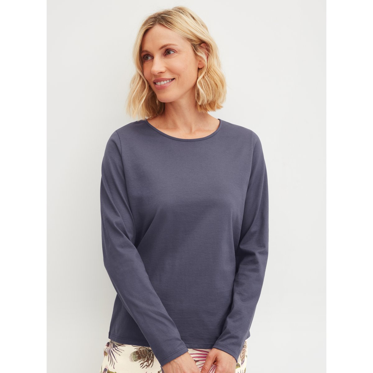 T-shirt à manches longues manches longues Coton FAVOURITES ARTS pierre grise, CALIDA