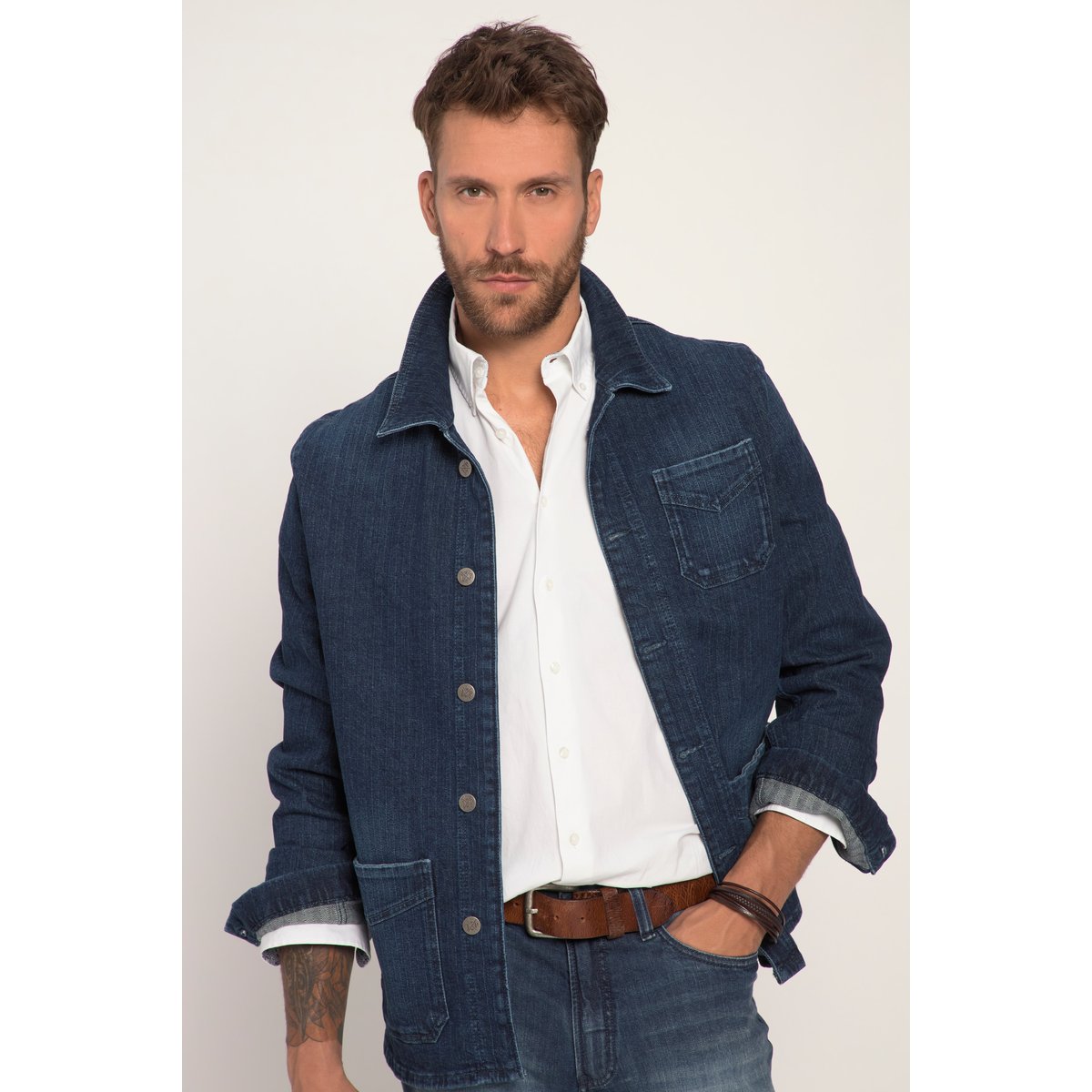 Surchemise en denim bleu jean, JP1880