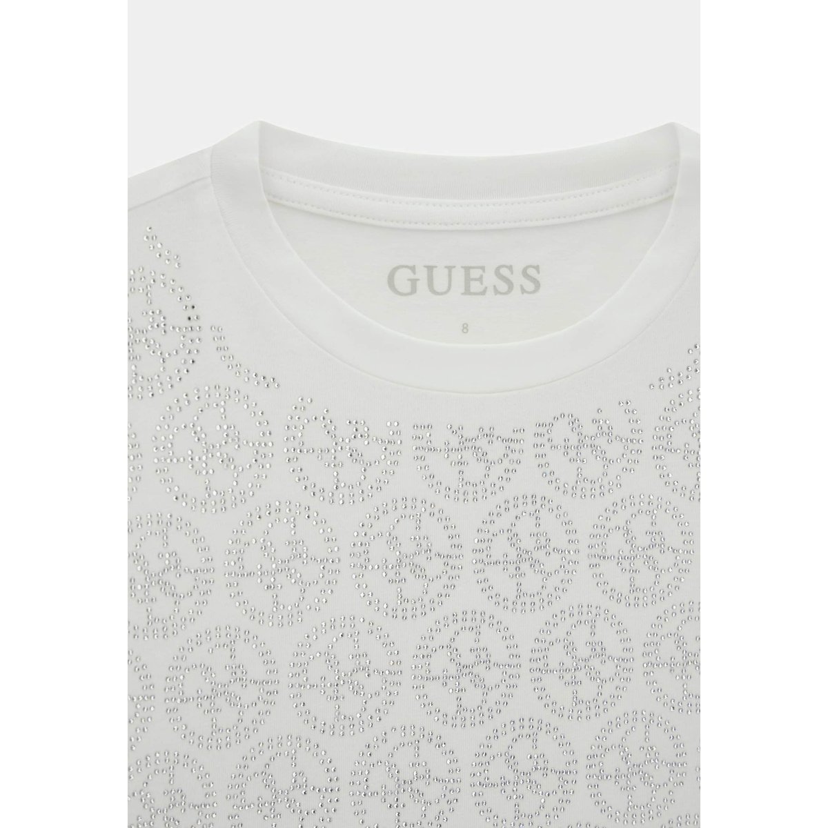 T-Shirt Avec Logo En Strass blanc, GUESS KIDS