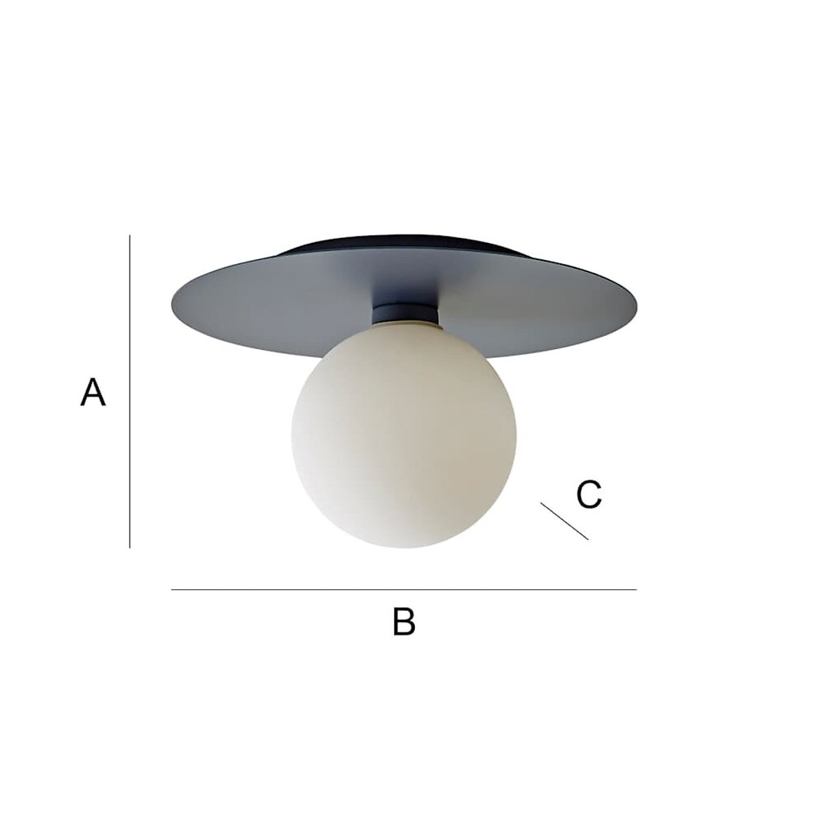 Dario Globe Flush Ceiling Light blue, SO'HOME