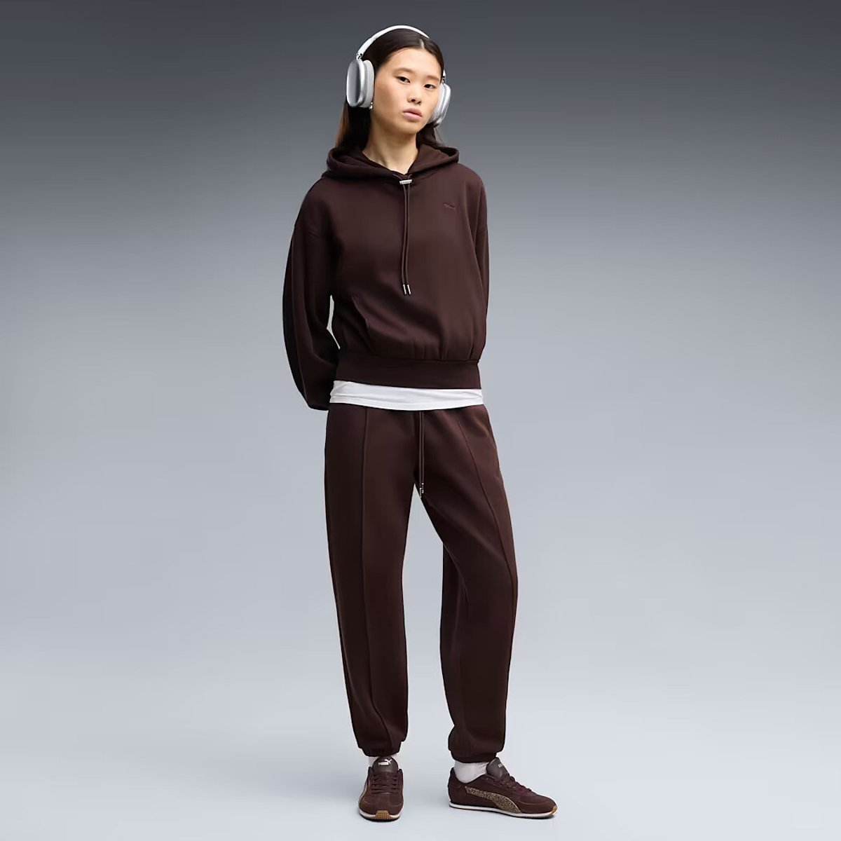Sweat com capuz, HER castanho-chocolate, PUMA