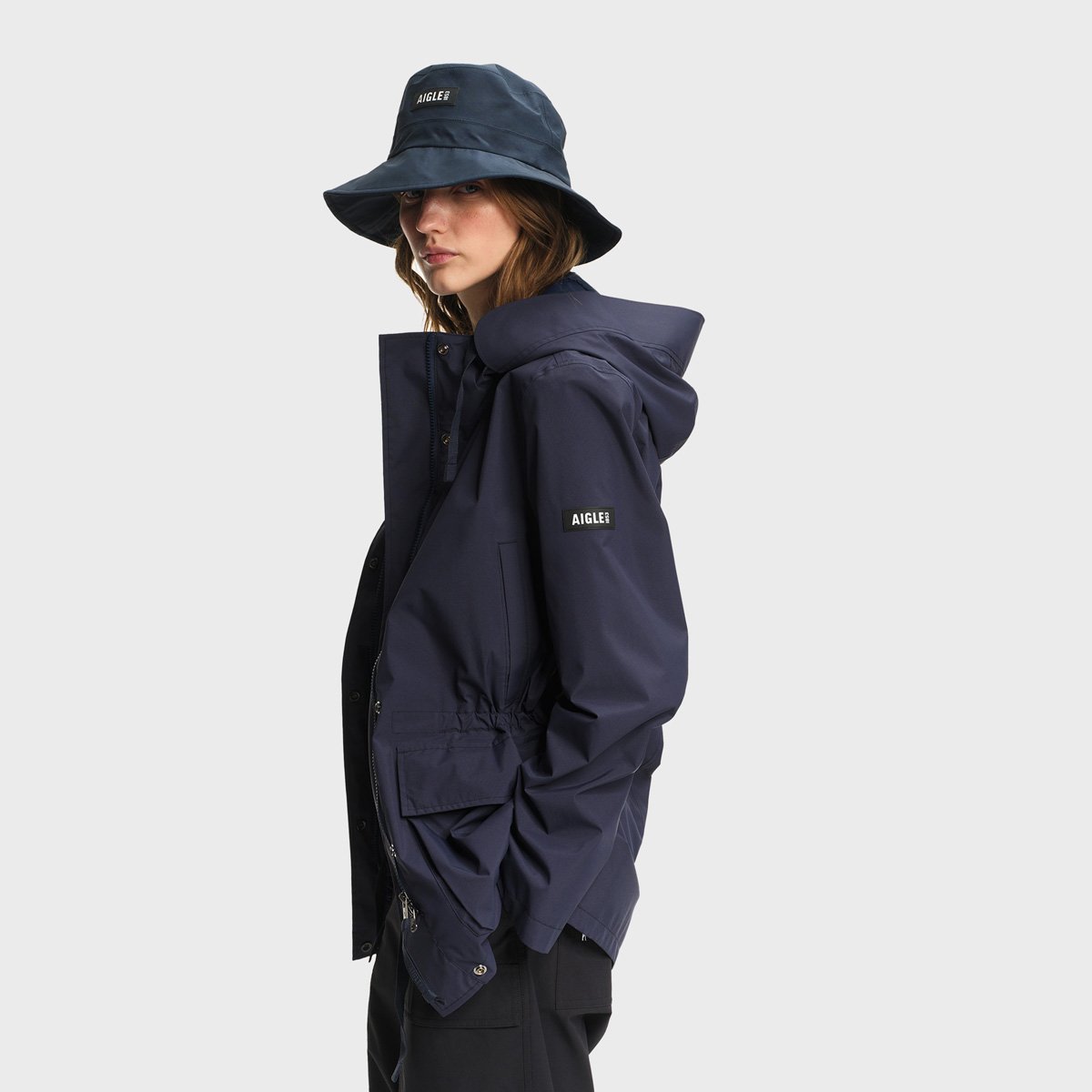 Parka courte imperméable MTD bleu marine, AIGLE