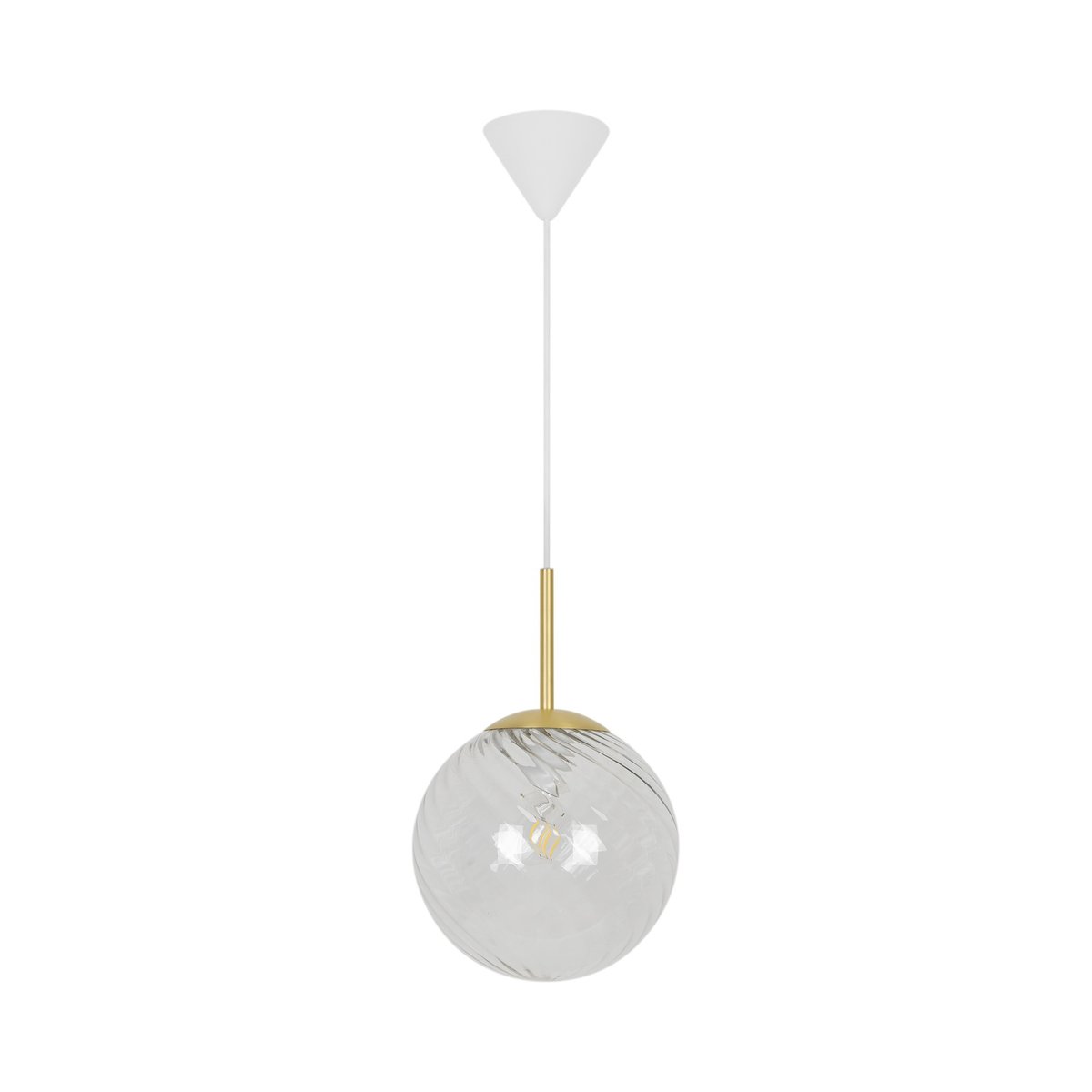 Suspension style art déco en verre tourbillon en métal, CHISELL doré, NORDLUX
