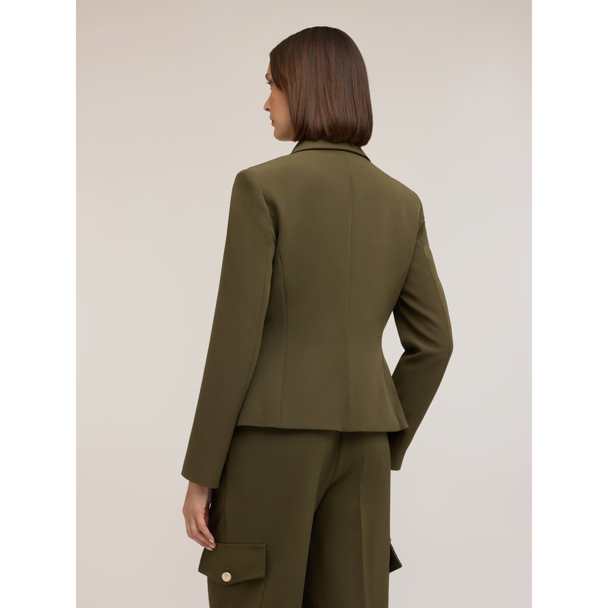 Blazer croisé avec boutons bijoux verde militare, MOTIVI