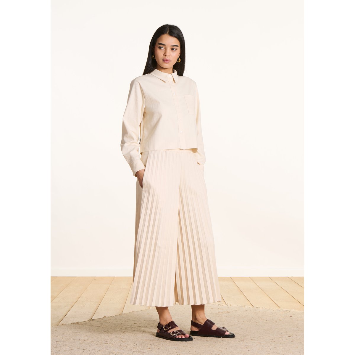 Chemise ample plissé au dos ecru, LA FEE MARABOUTEE