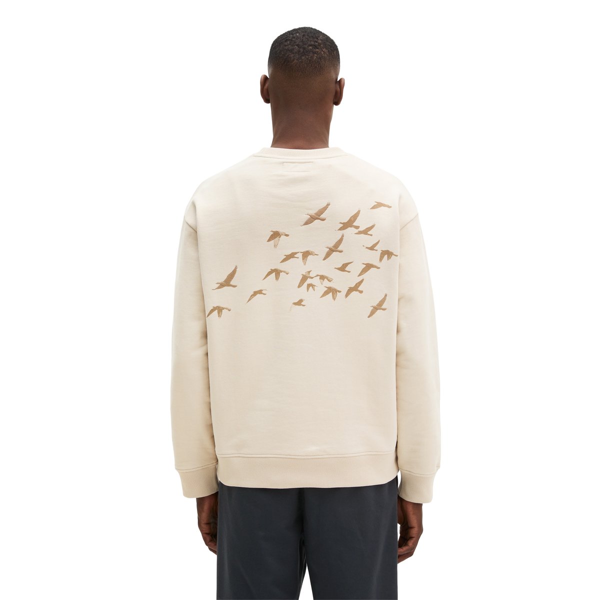 Sweat-shirt relaxed avec un grand imprimé au dos gris, MARC O'POLO