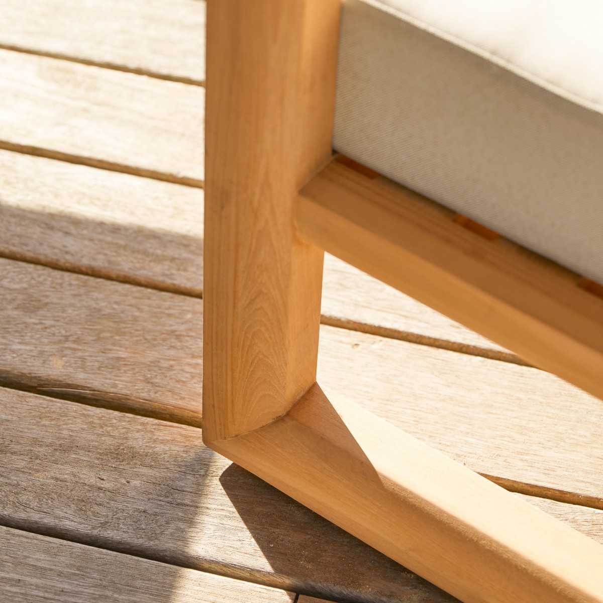 Fauteuil de jardin en Teck massif, NOAH blanc, TIKAMOON