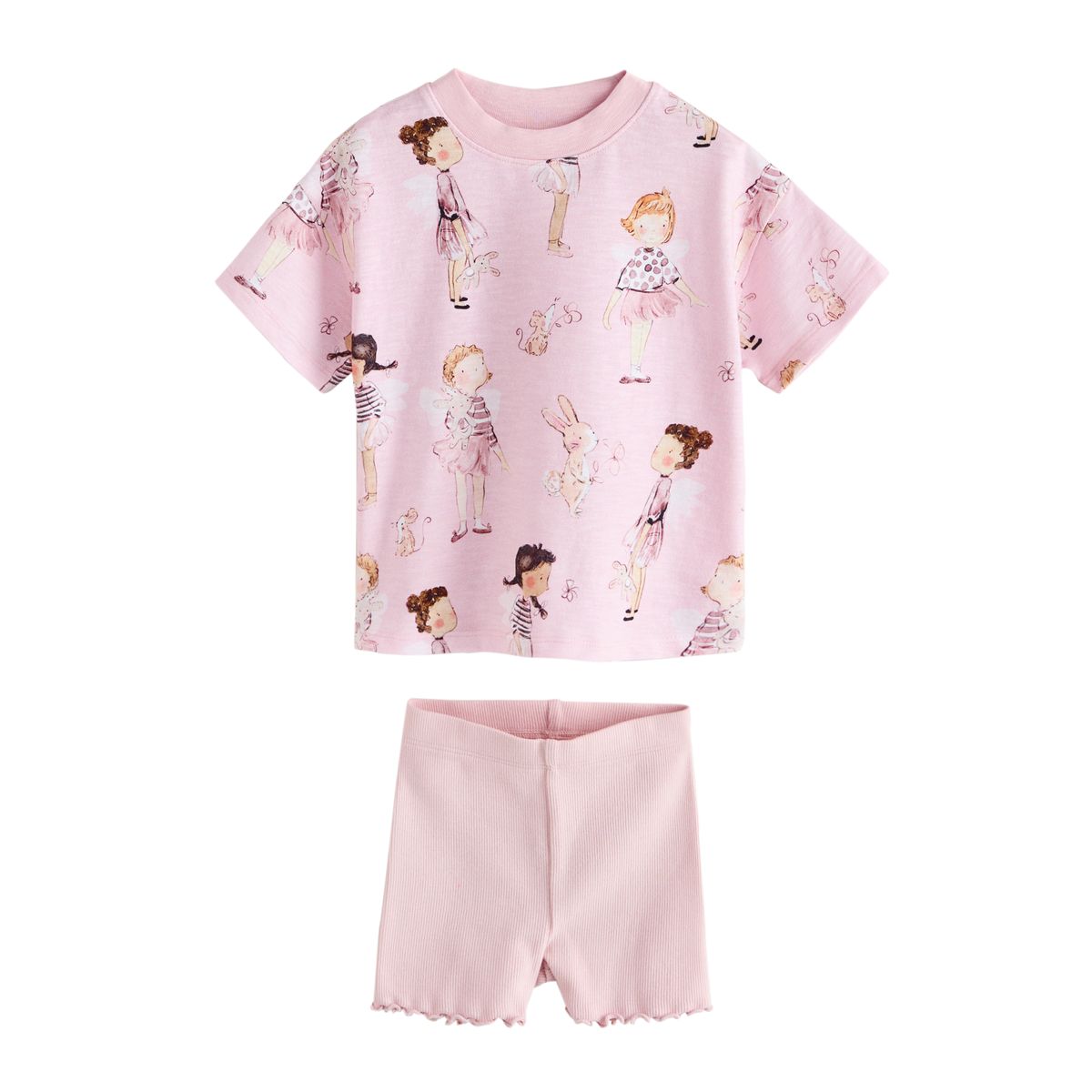 Short cycliste et haut, lot de 2 bleu/rose, NEXT