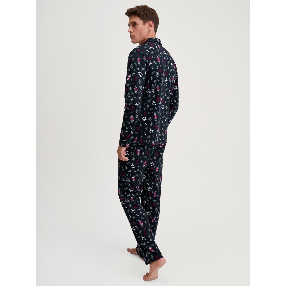 Pyjama boutonné sur toute la longueur manches longues Coton FAMILY & FRIENDS saphir bleu, CALIDA