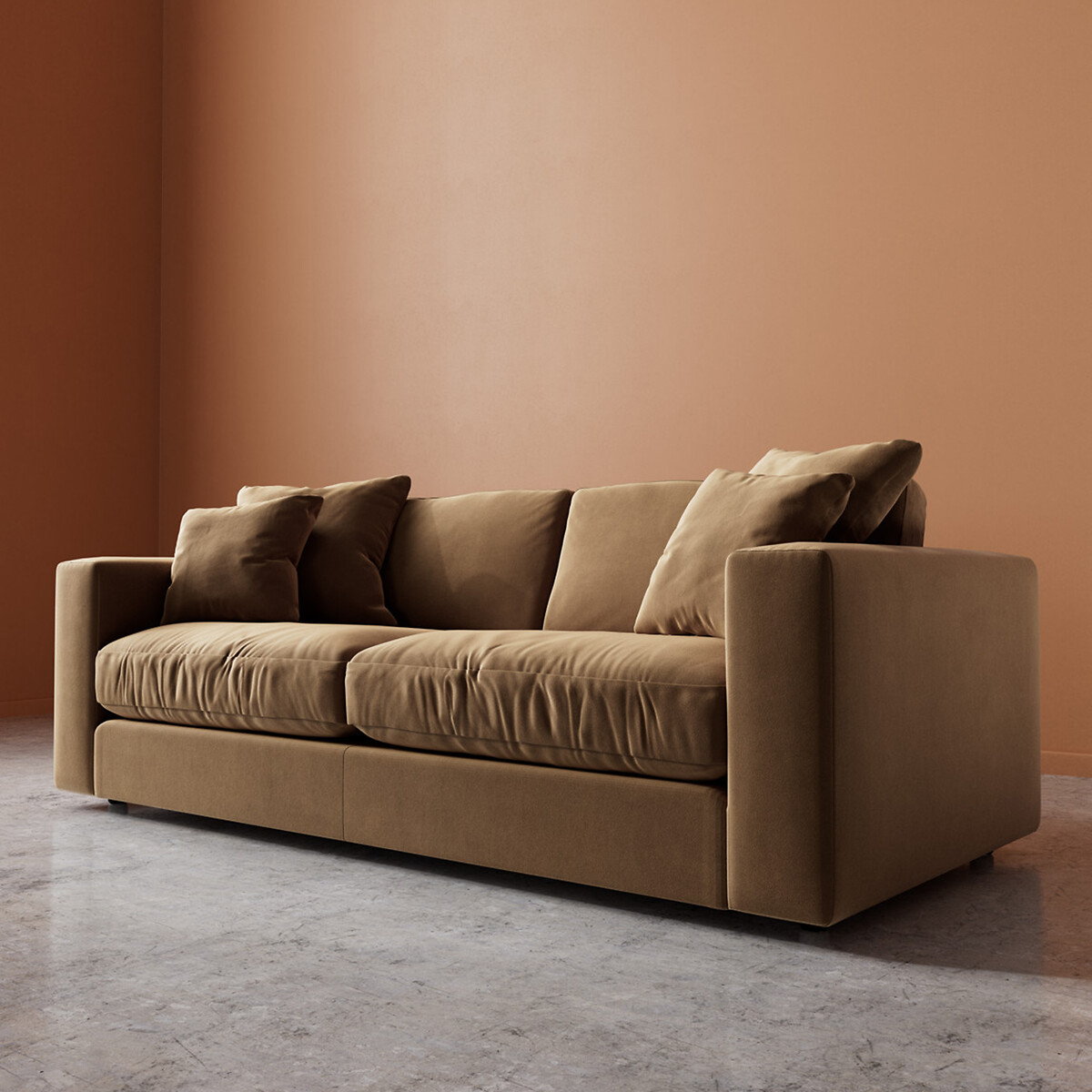 Althaea Easy Velvet 2/3/4 Seater Sofa biscuit, SWOON
