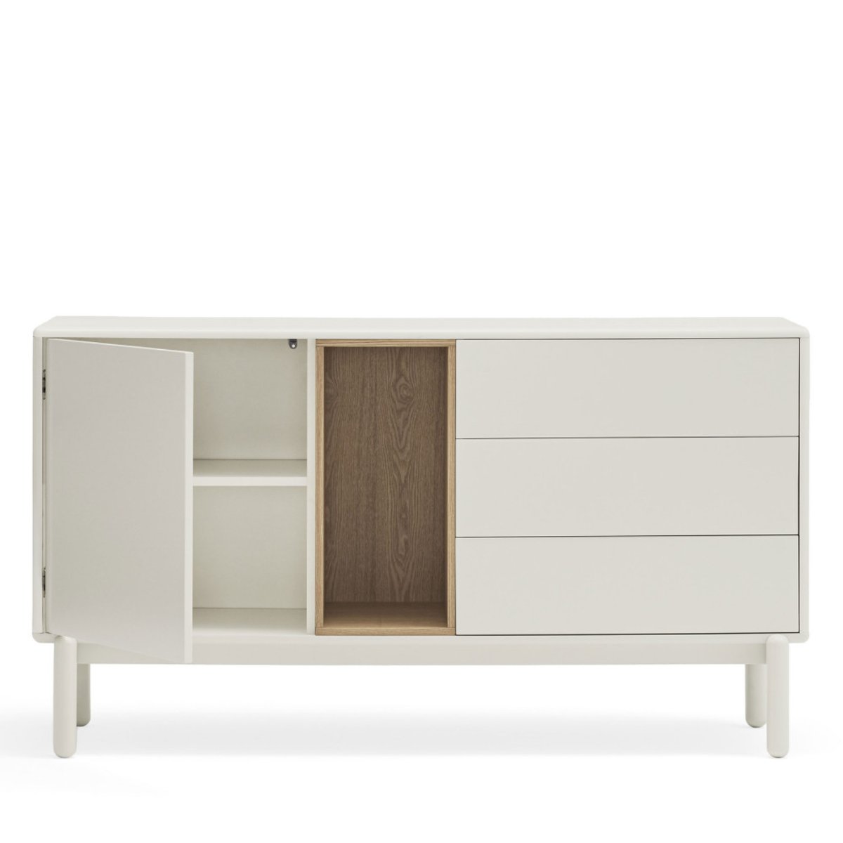 Buffet 1 porte 3 tirois en bois L136,8cm- CORVO blanc, TEULAT