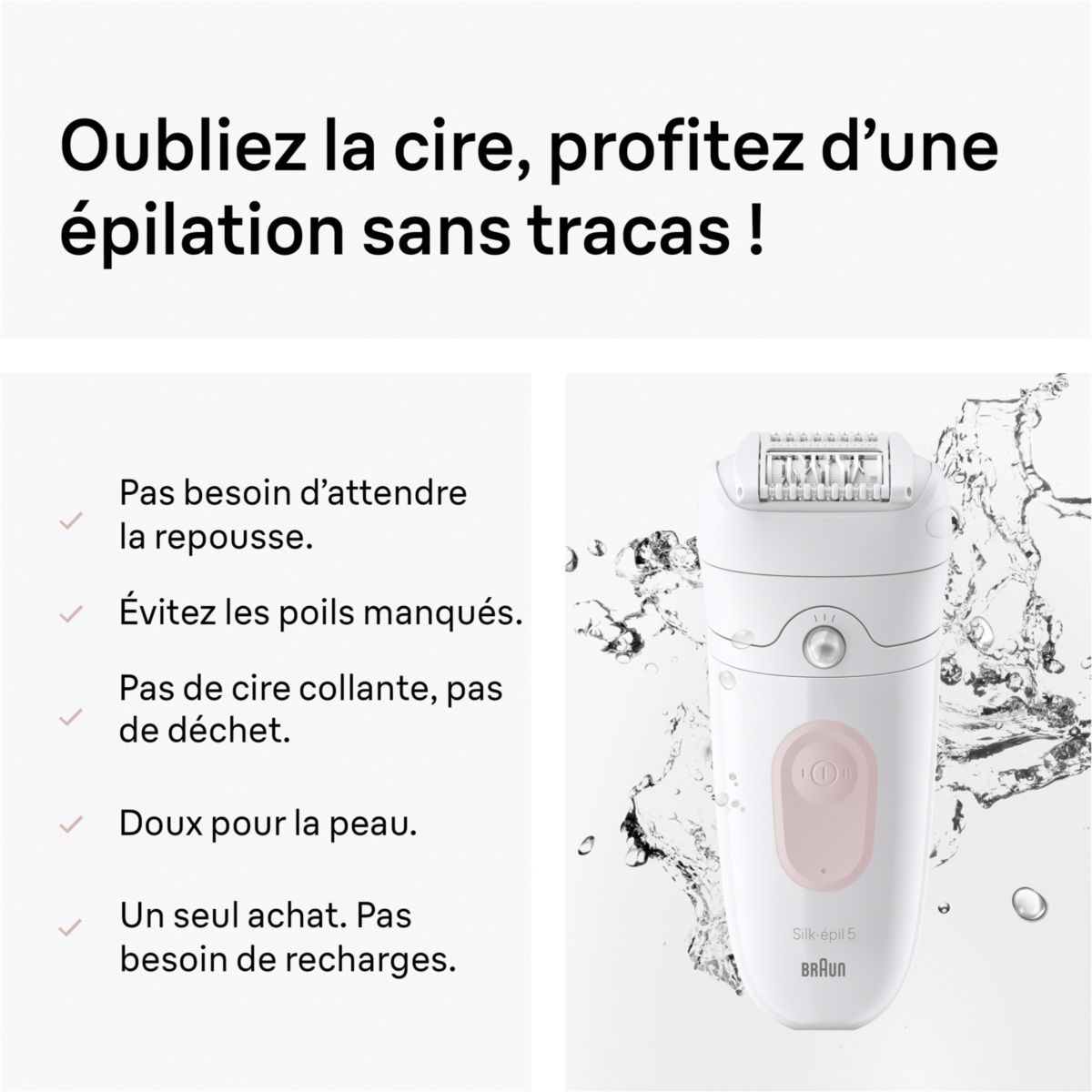 Epilateur électrique Silk-épil SE5-041 couleur unique, BRAUN