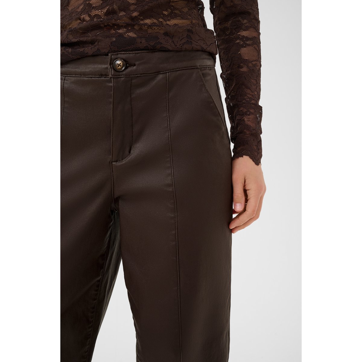 Pantalon casual marron java, CREAM
