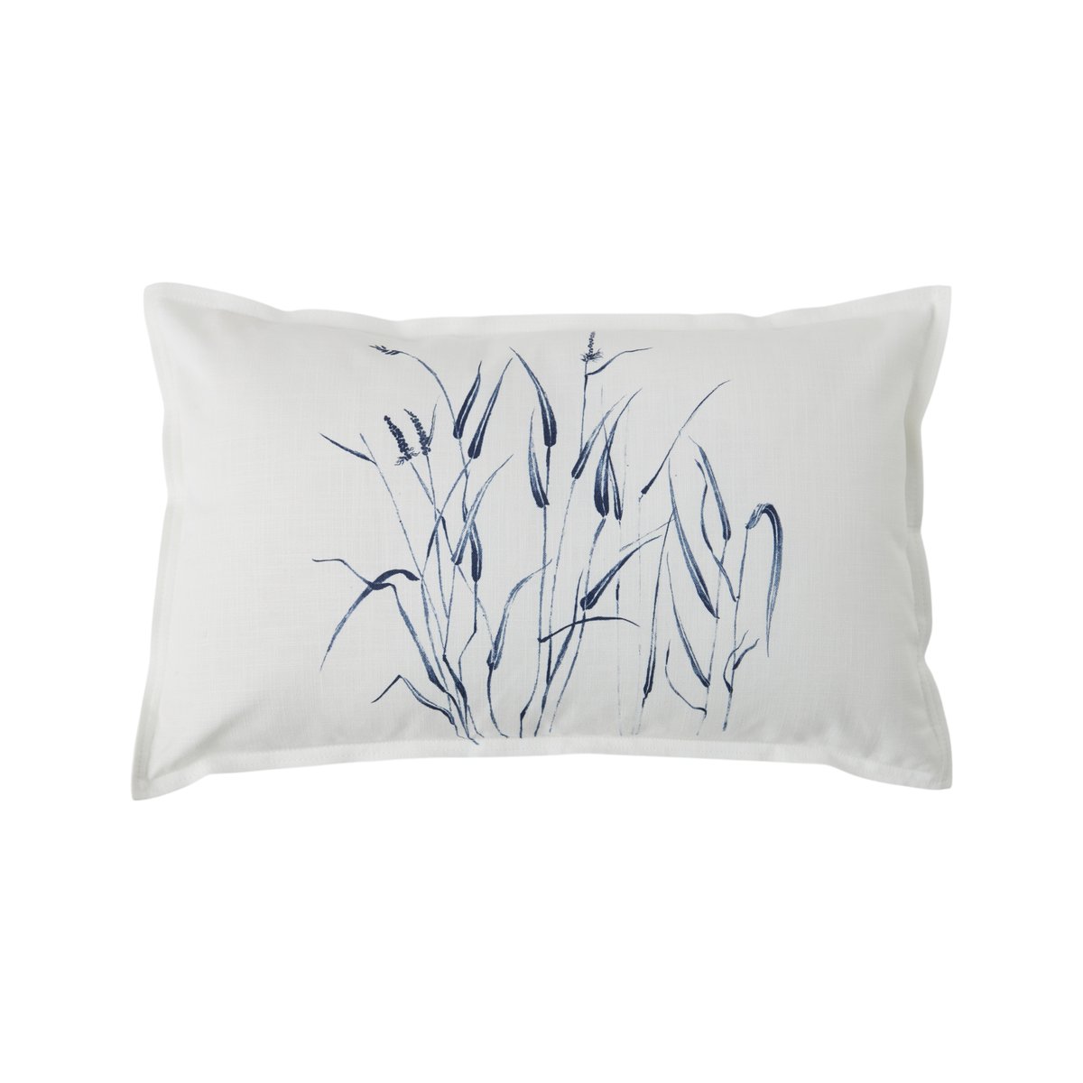 Coussin coton - VULPIN ecru/bleu, CAMIF