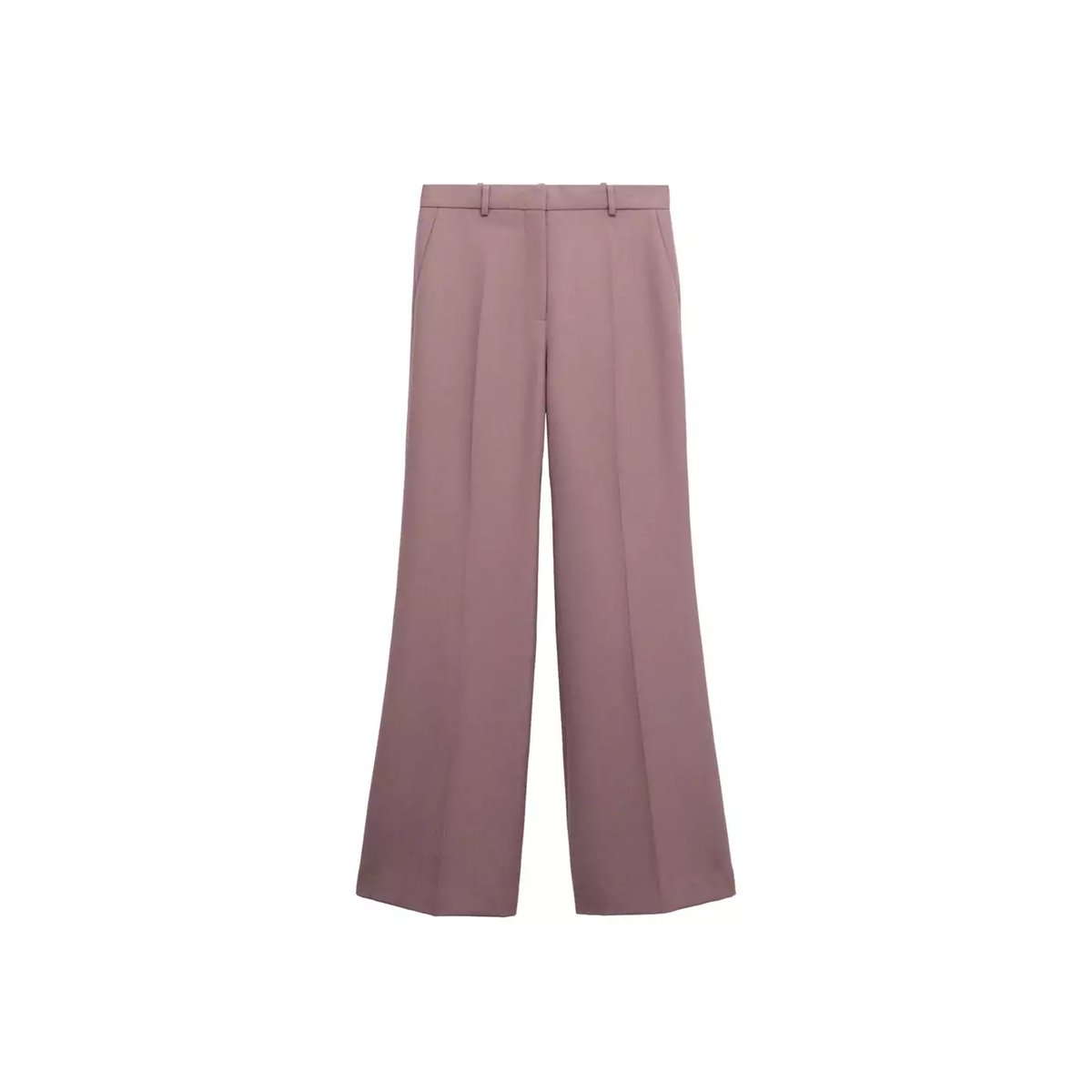 Pantalon de costume flare laine rose, MANGO