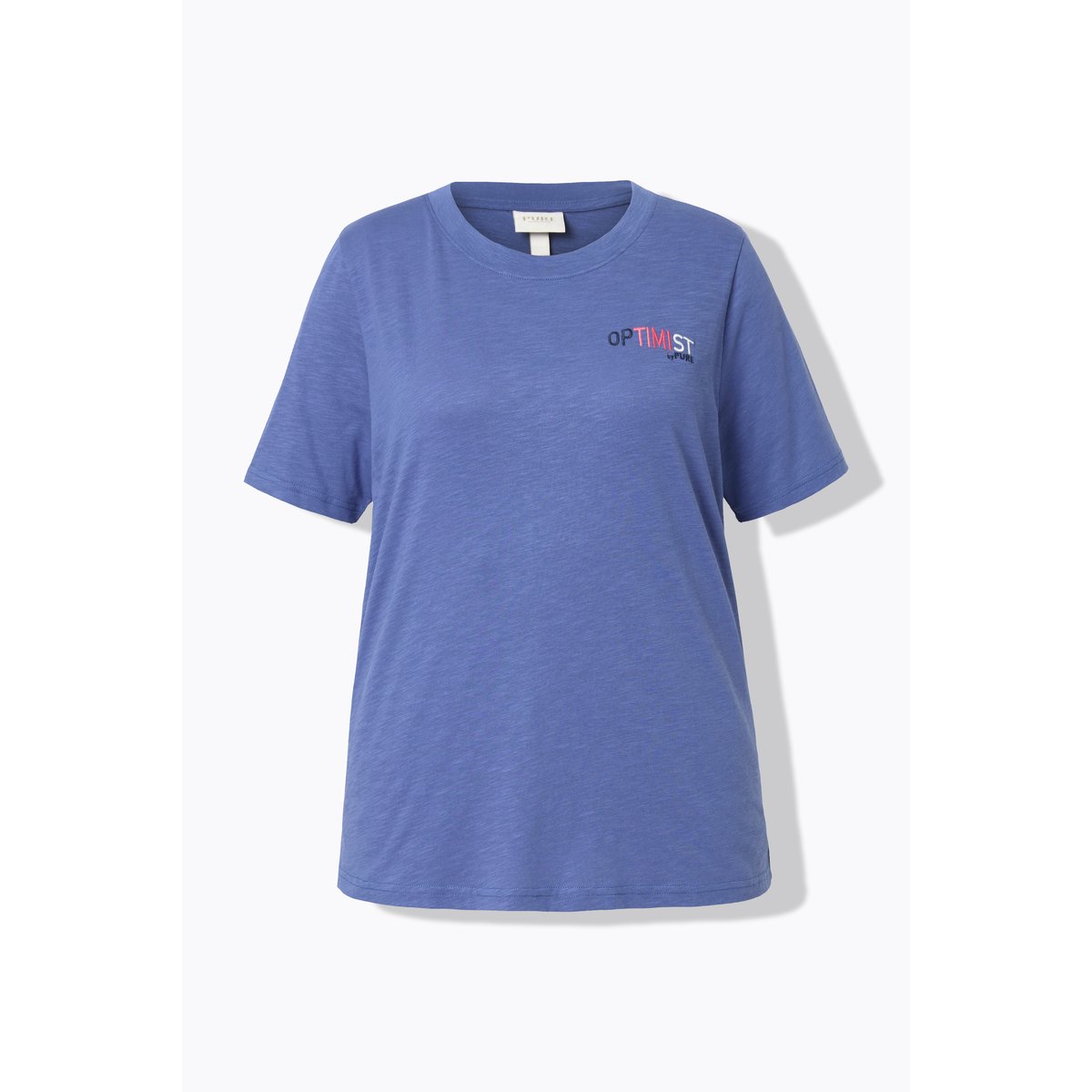 T-shirt Optimist en coton bio. Col rond et bleu atlantique, ULLA POPKEN