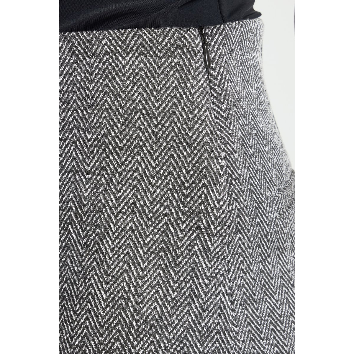 Pantalon décontracté noir blanc black/white herringbone, ICHI
