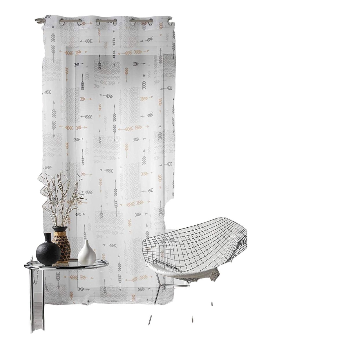 Panneau a oeillets Voile Boho blanc, EDEN