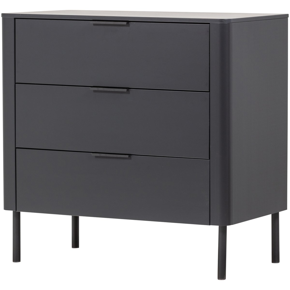 Commode 3 tiroirs en pin GUNNAR noir, WOOOD
