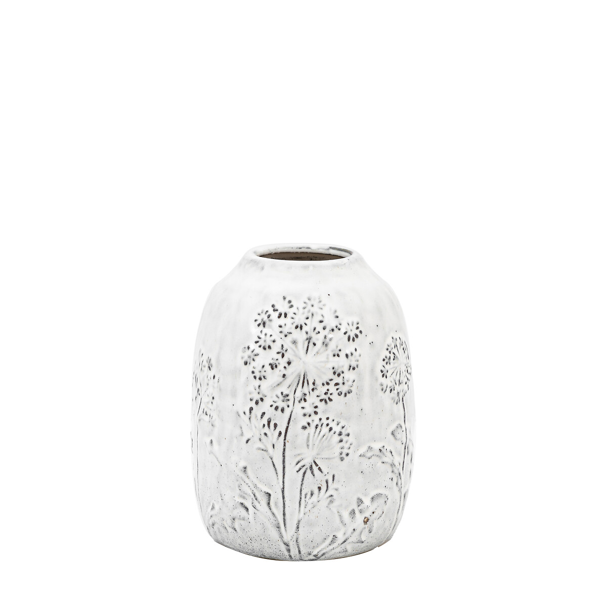 Meadow 20cm Embossed Ceramic Vase grey, ÉDITÉ