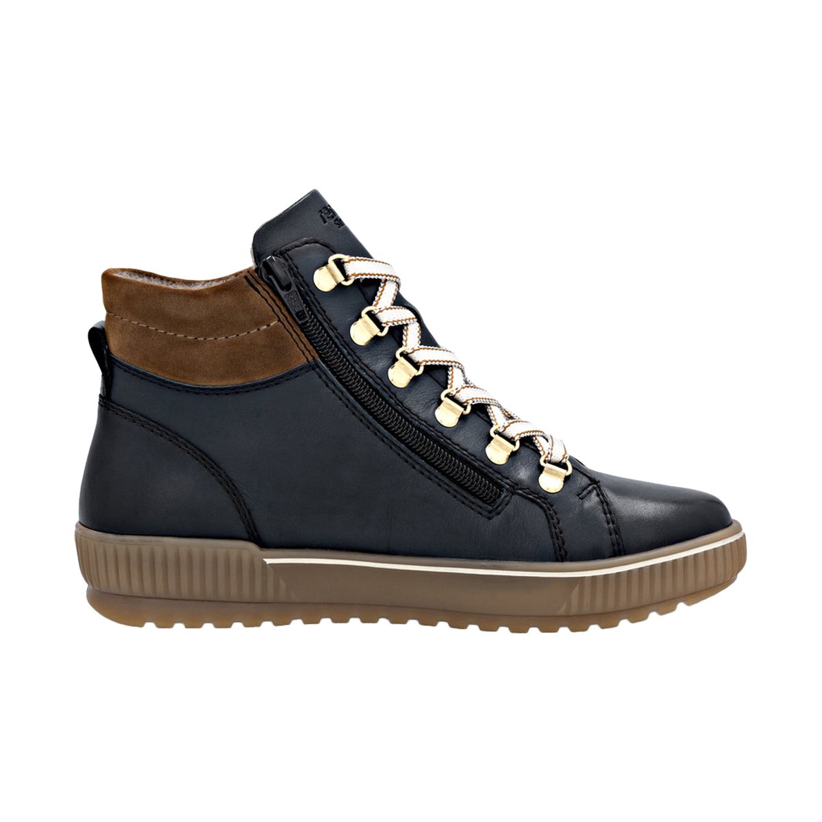 Basket Montante Cuir Rock bleu-combi, REMONTE