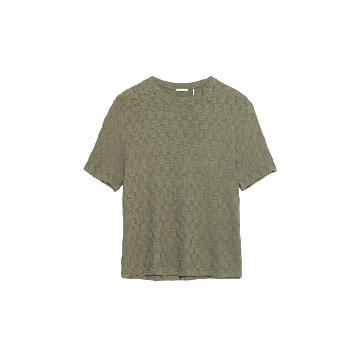 T-shirt col rond maille relief kaki, IKKS