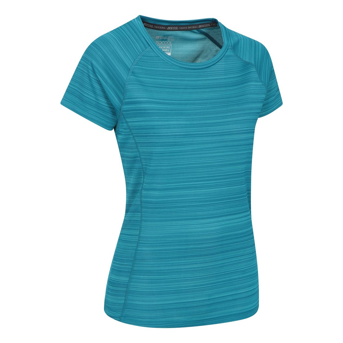 T-shirt manches courtes motif/style à rayures ENDURANCE bleu sarcelle, MOUNTAIN WAREHOUSE