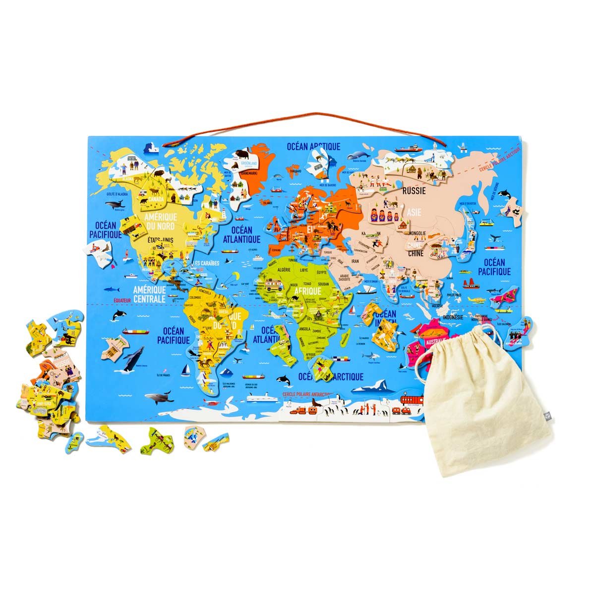 Carte du monde magnétique Recto Verso blanc, OXYBUL