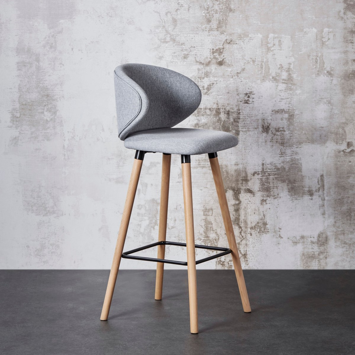 Chaise snack tissu gris clair, ZAGO