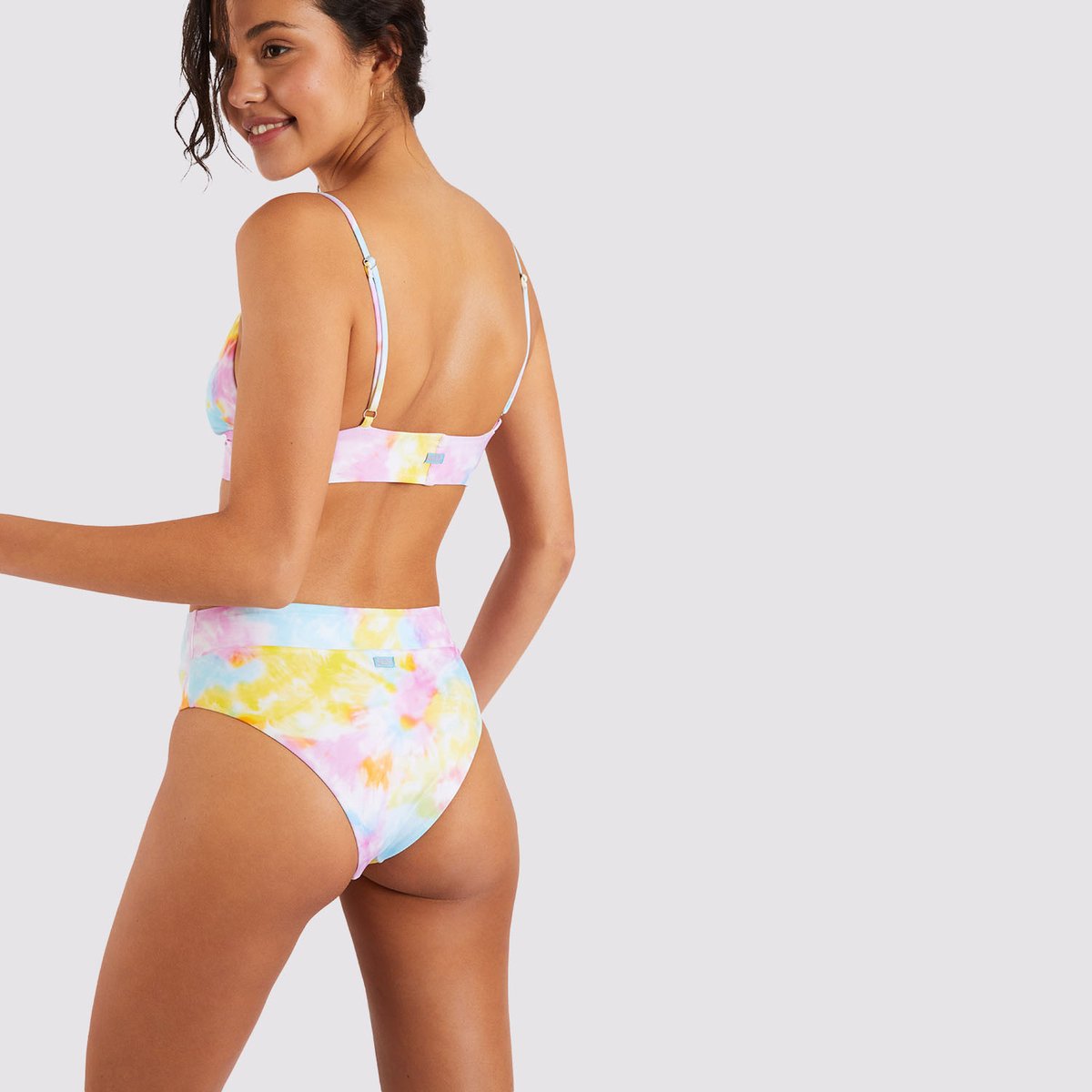 Bas de maillot taille haute Manha - COLORDYE multicolore, BANANA MOON