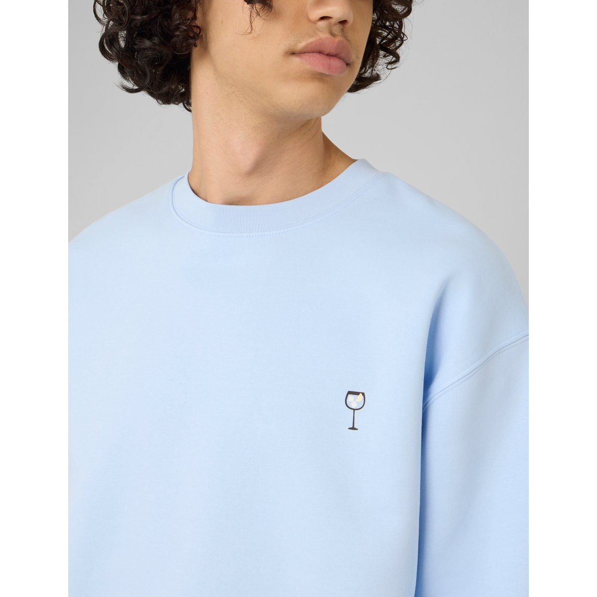 Sweat imprimé devant / dos bleu clair, BZB